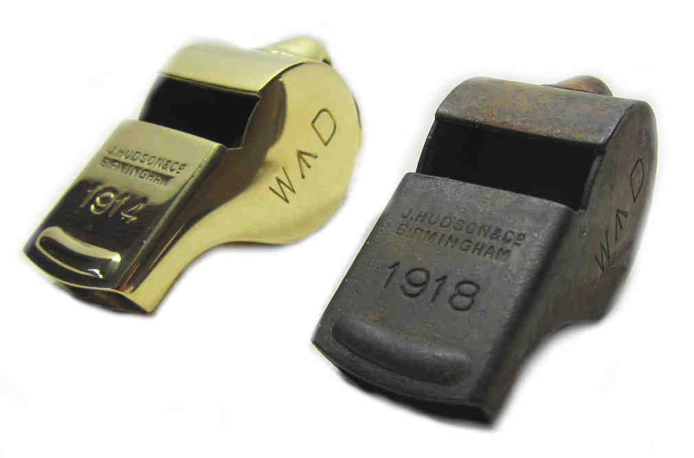 WW1 British Whistle Brass 1914 to 1918 Trench Army Artillery RFC WWI No